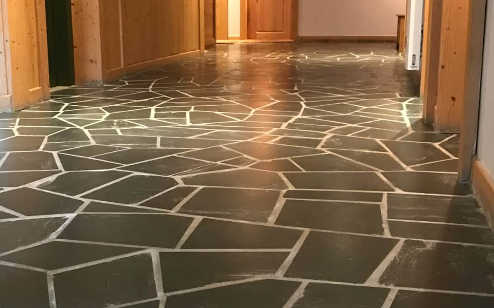 Rénovation hall en Ardoise verte