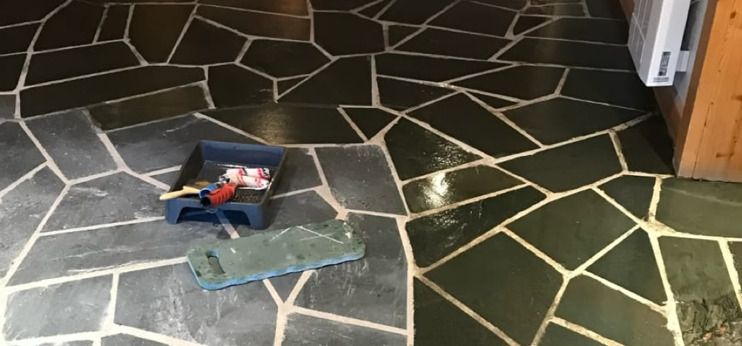 Rénovation hall en Ardoise verte