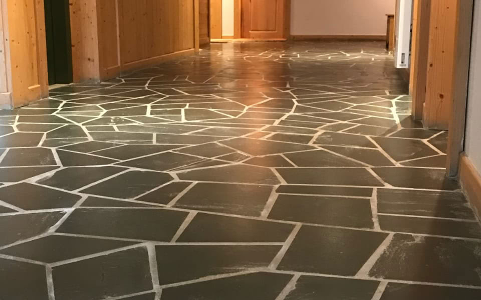 Rénovation hall en Ardoise verte