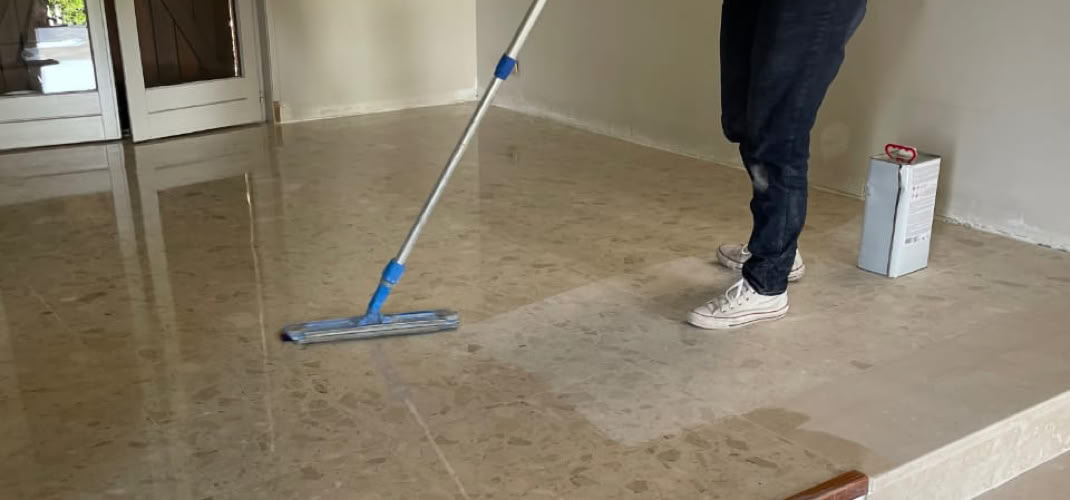 Rénovation de Terrazzo Botticino résine