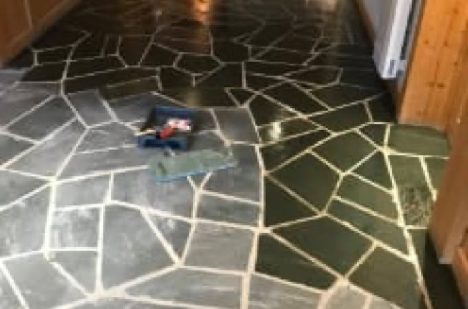 Rénovation hall en Ardoise verte