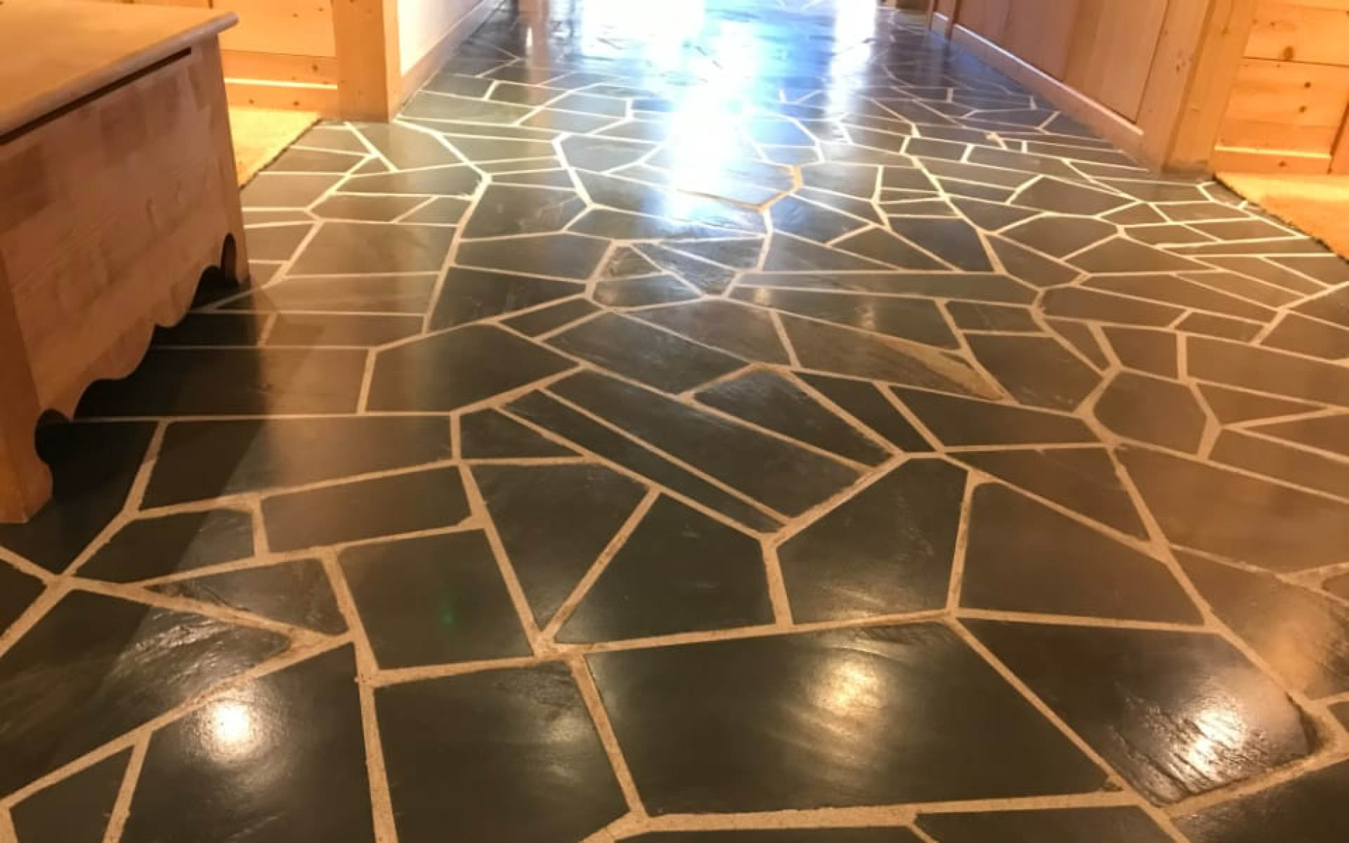 Rénovation hall en Ardoise verte